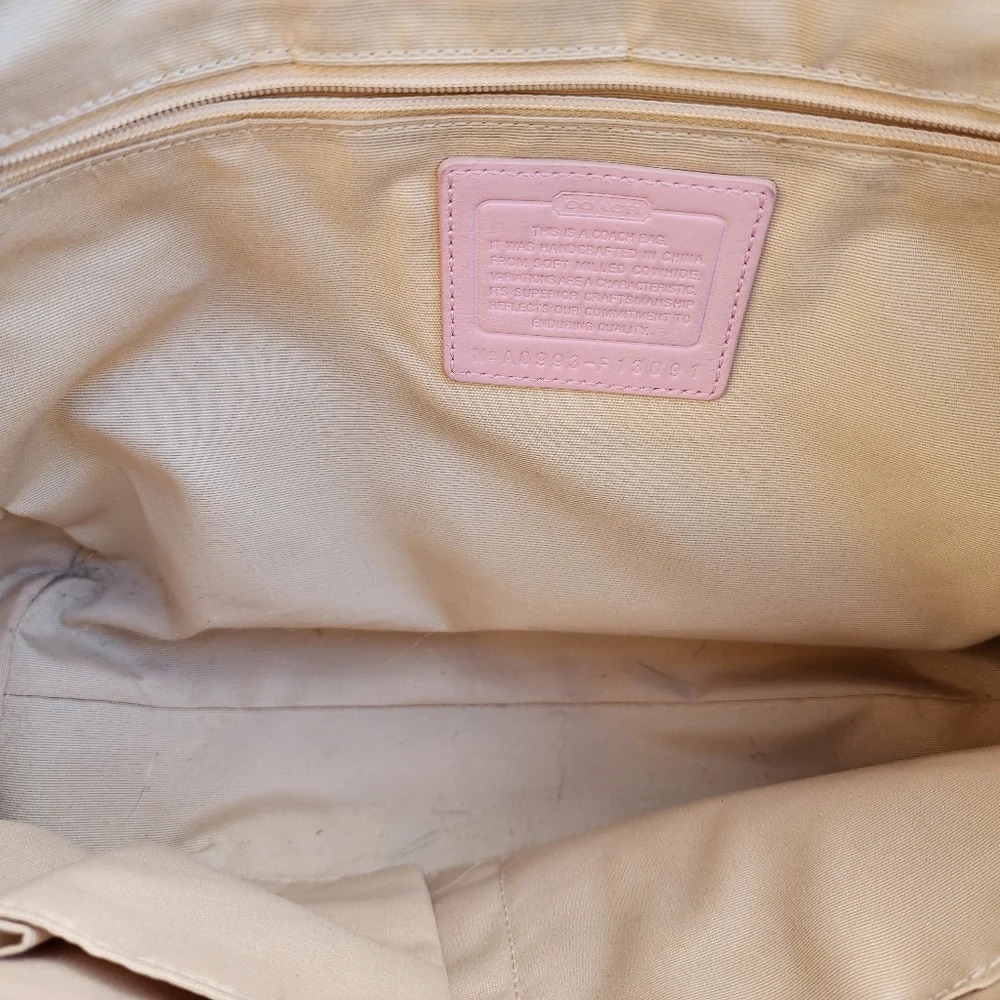 Coach light Pink white twist lock handbag purse bag - Picture 4 of 7